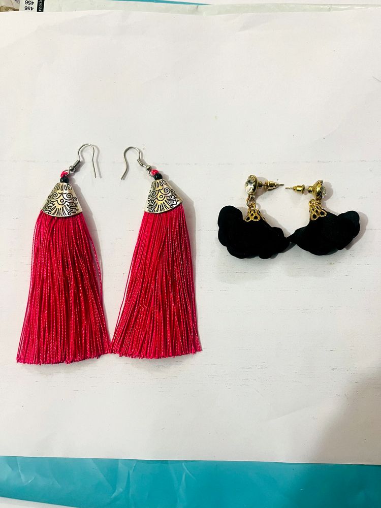 Pink & Black Boho Earrings Combo