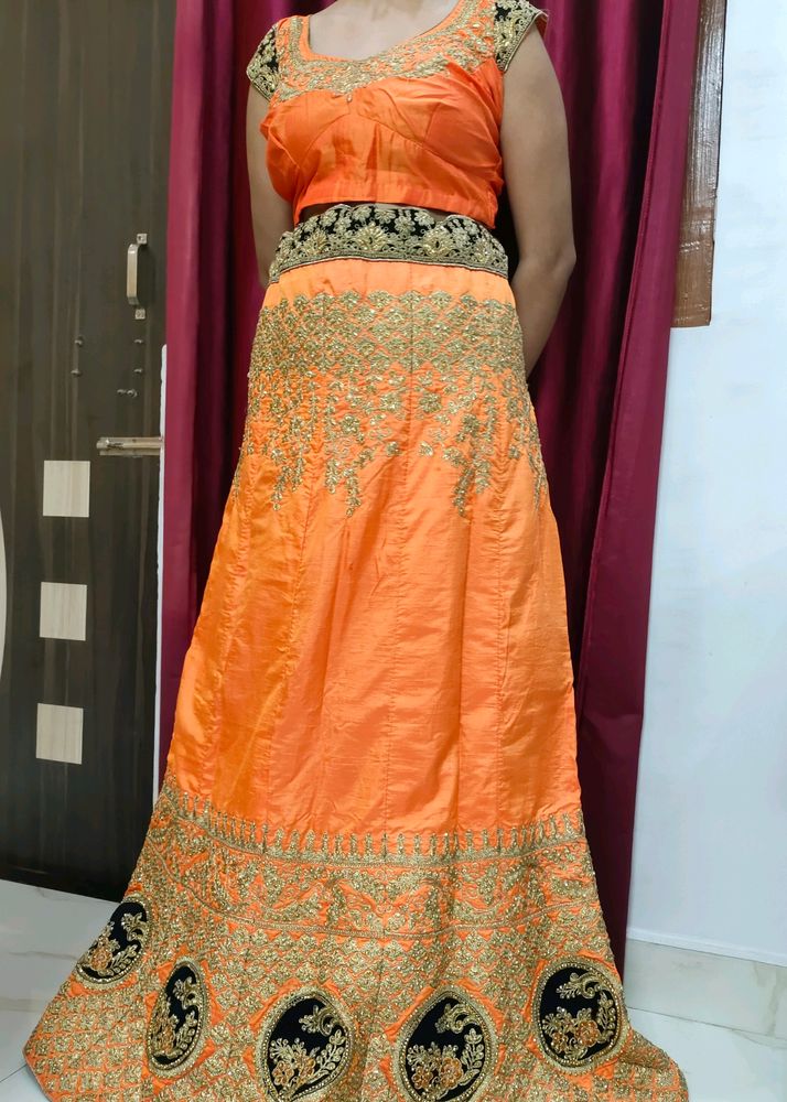 Orange Pink Combination Lehanga