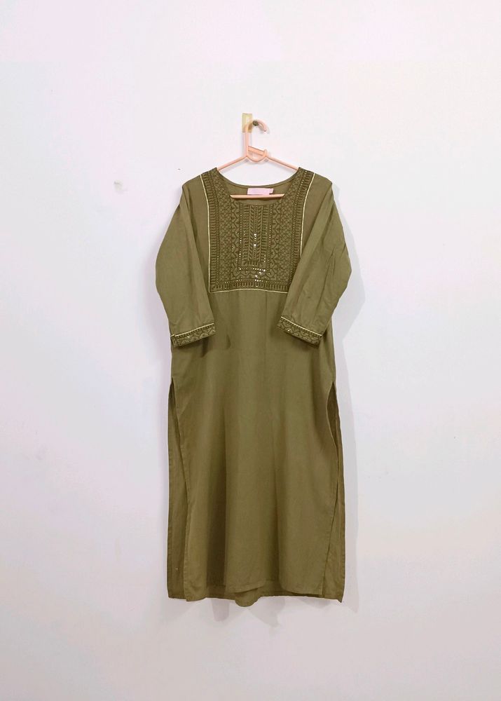 Olive Green Kurta