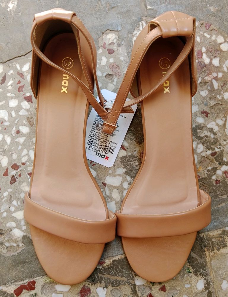 Beige Colour Heels Sandal