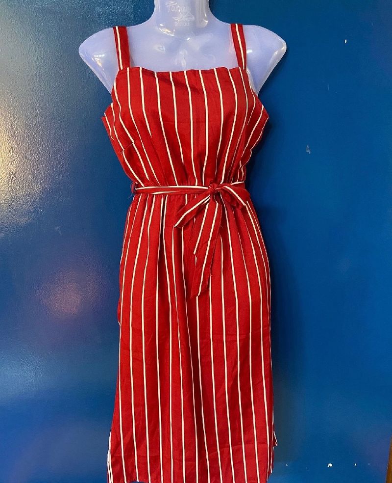 Pretty Red Striped Dress💞#dress #under500 #formal