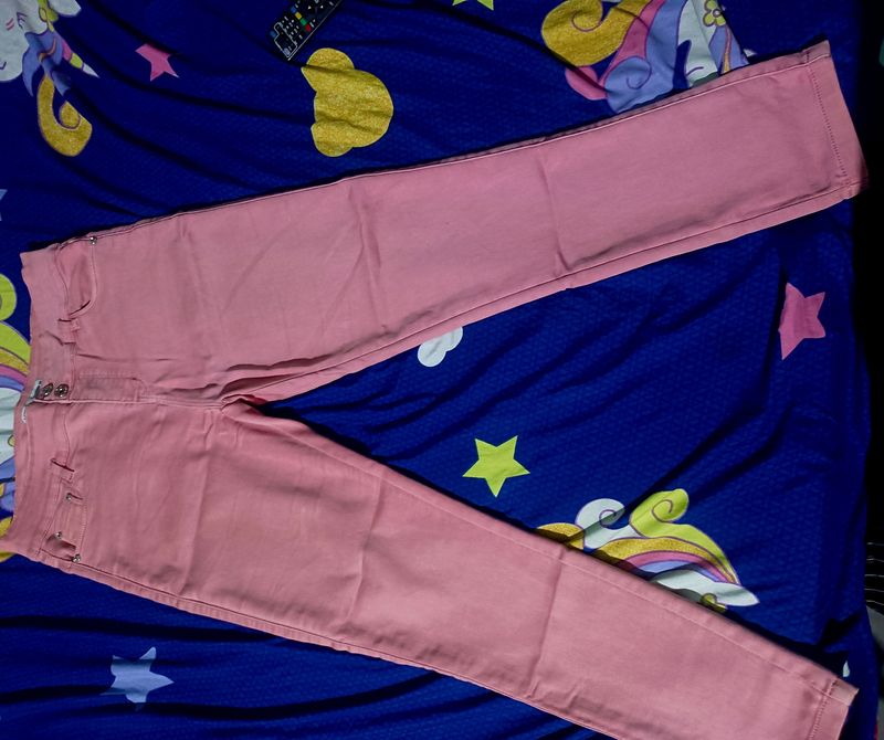 Women's Peach Colour Jeans