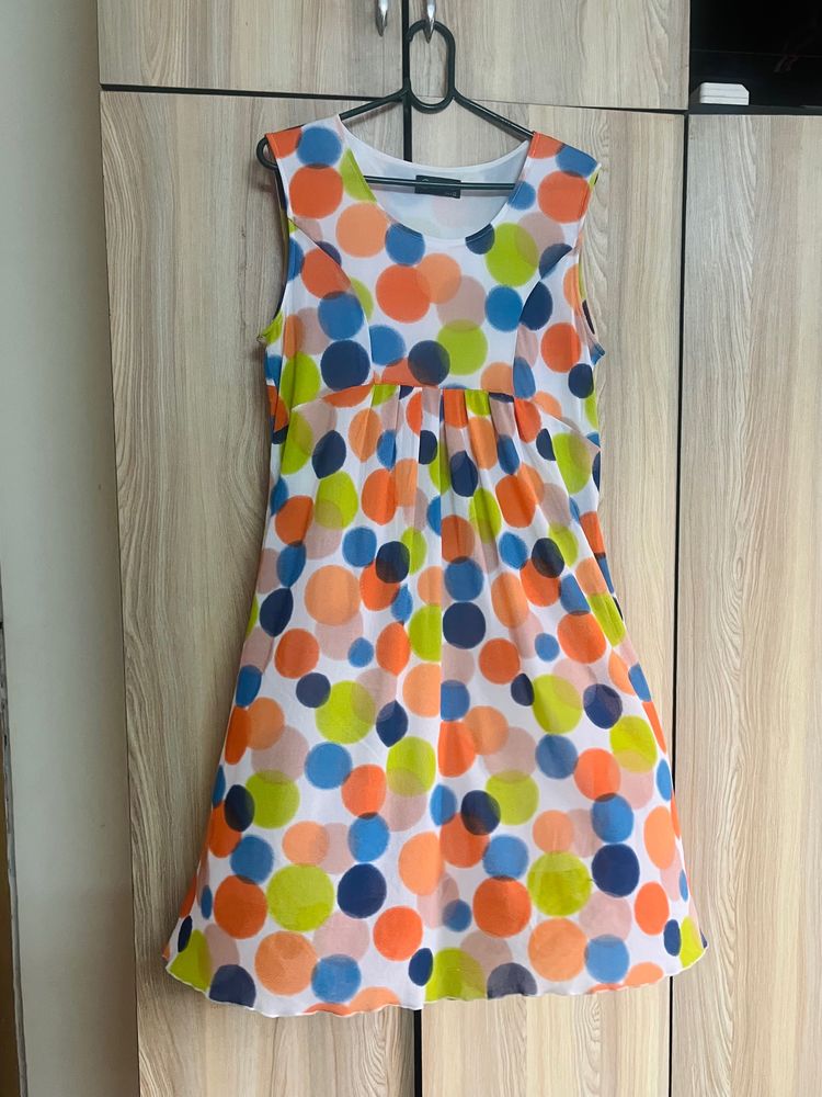 Polka Dots Knee Length Dress (combo Os 5)