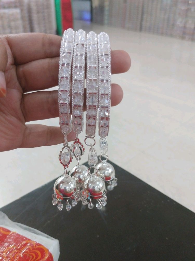 White Jhumar Bangles