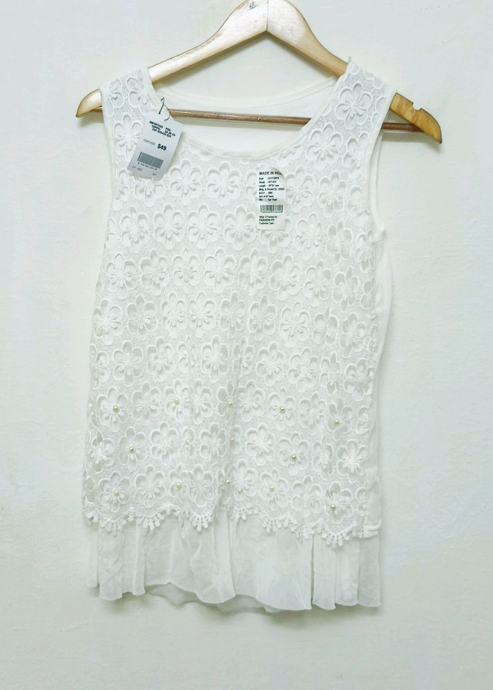 Trendy New White Top For Women