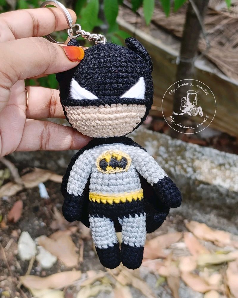 Amigurumi Batman keychain