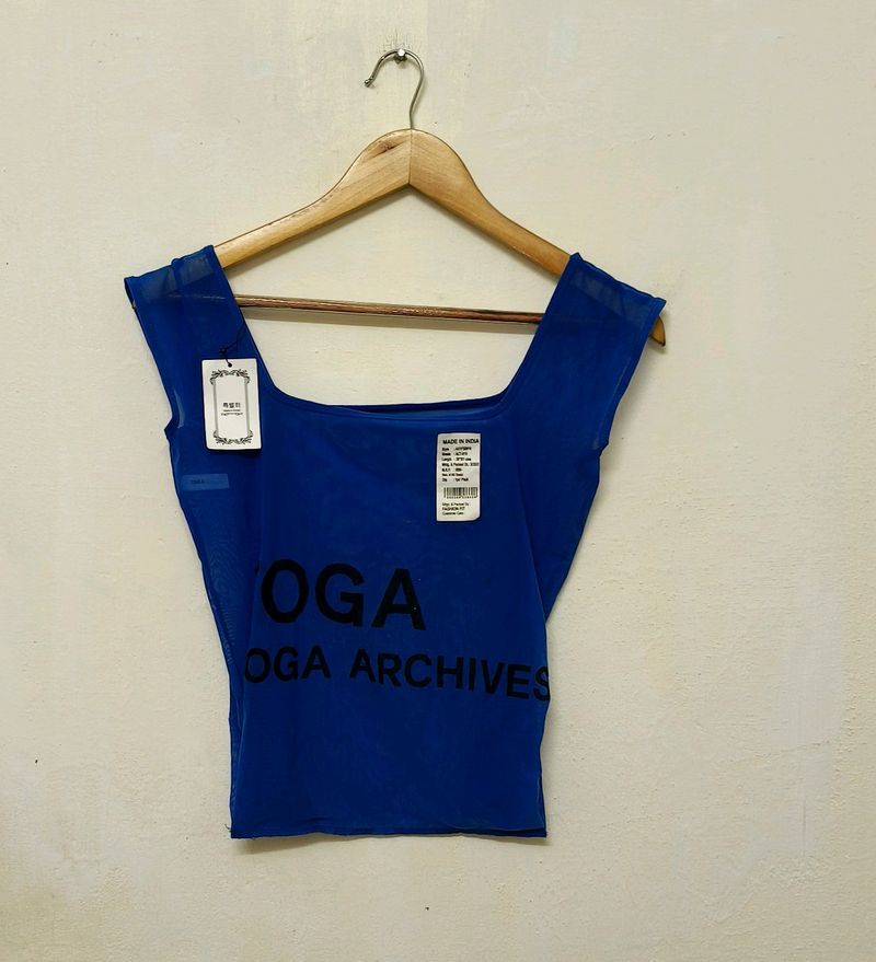 Trendy New Blue Crop Top For Women