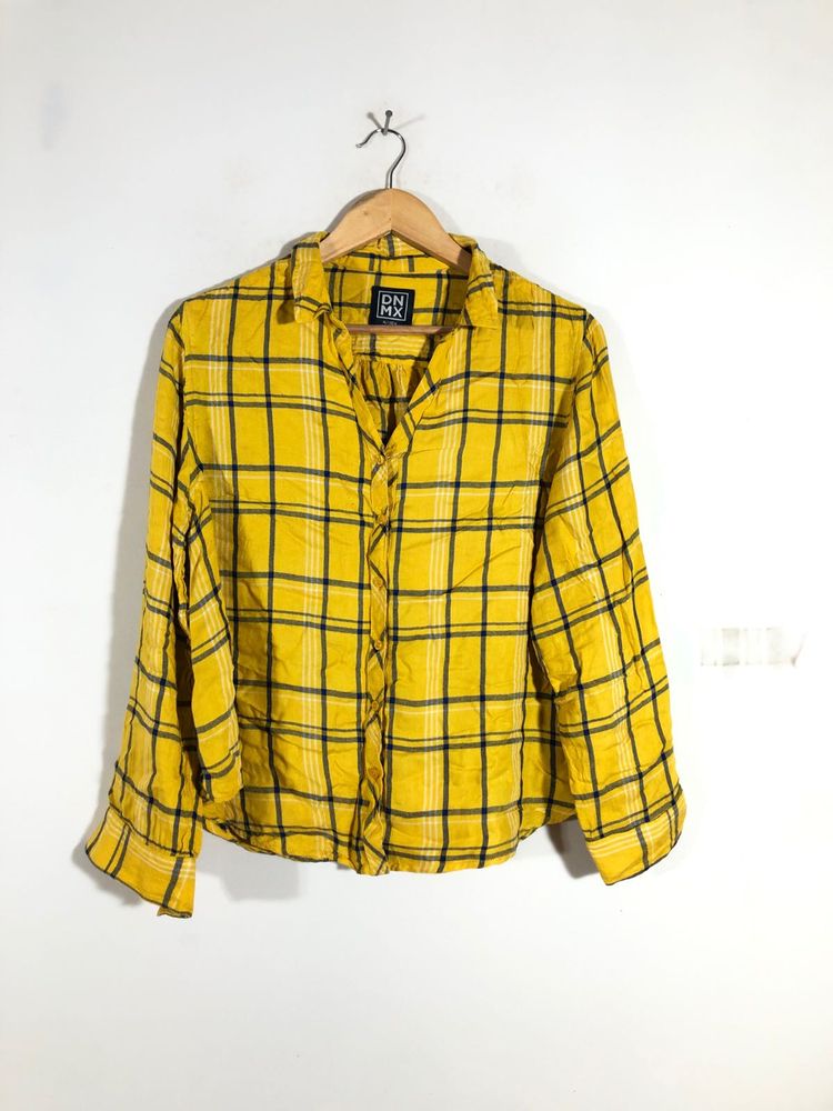 Mustard Yellow Checked Shirt(Women’s)