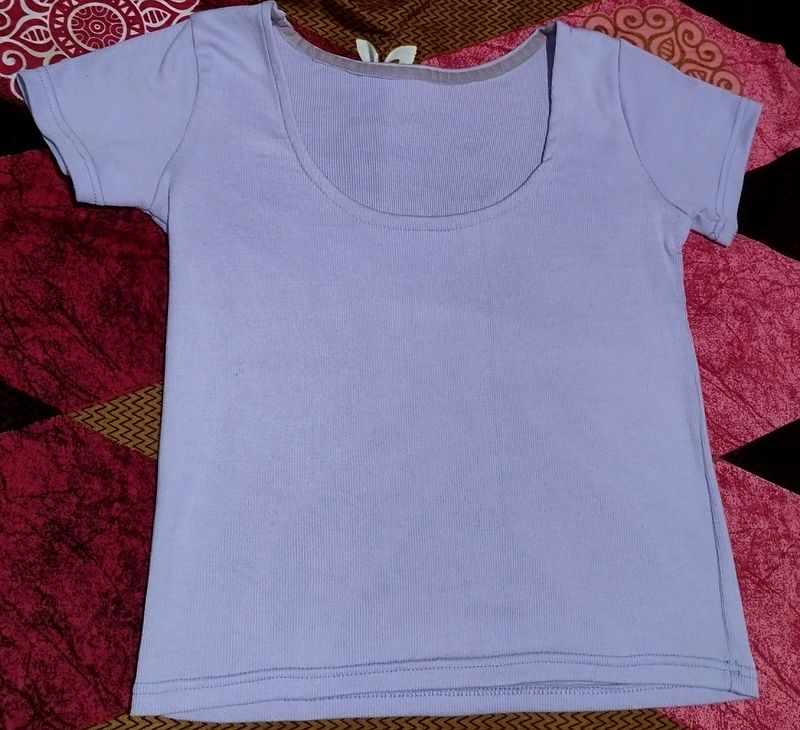 U Neck Lavender Top (Fits Xs,S,M)