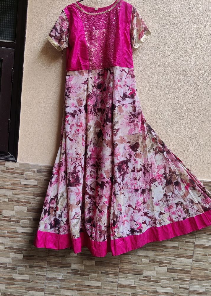 Full Length Georgette + Silk Gown