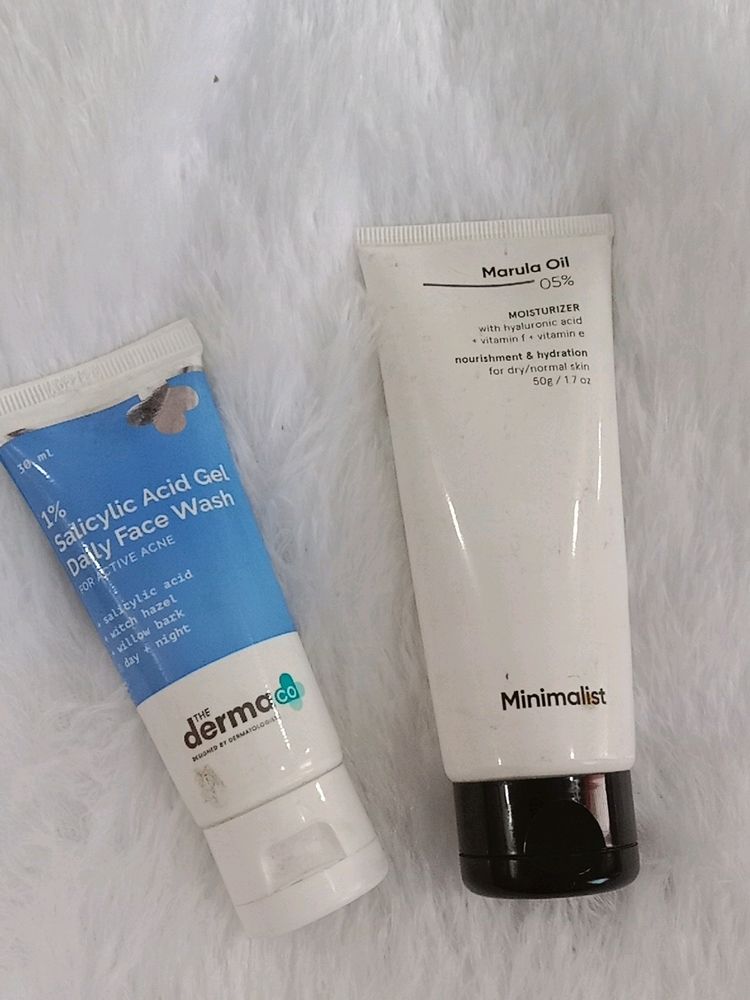 Minimalist Moisturizer And Derma Co Face Wash