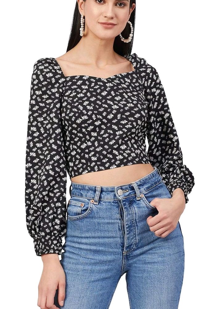 Black Printed Top From RARE