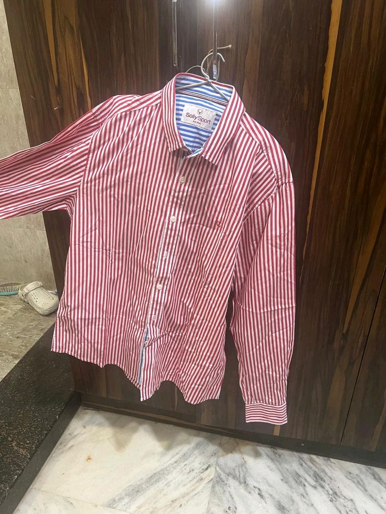 Red And White Line Shirt