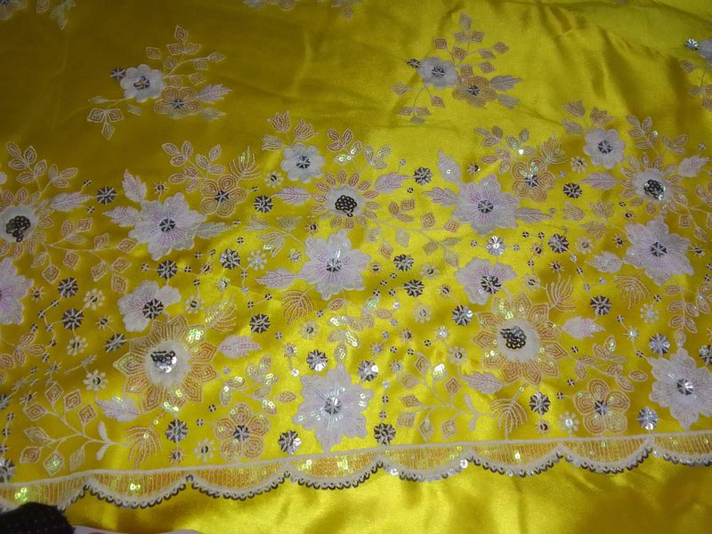 Flower Work Haldi Saree