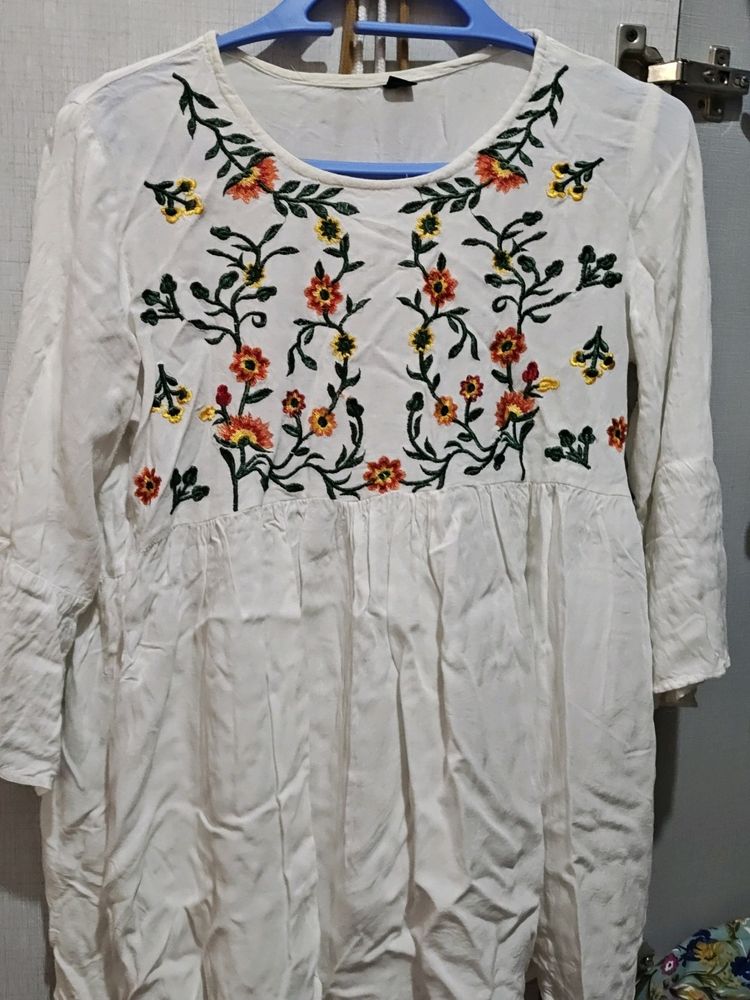 White Embroidery Top