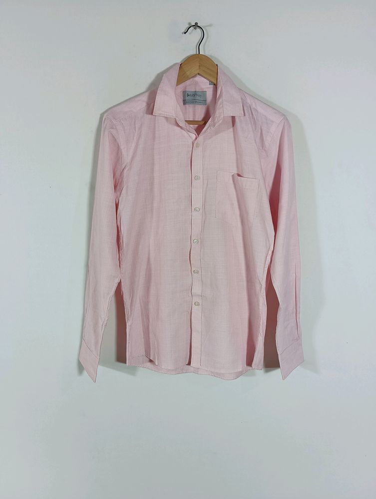 Pink Plain Formal Shirt (Men)