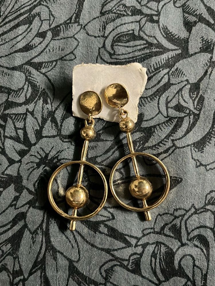 Golden Metal Earrings