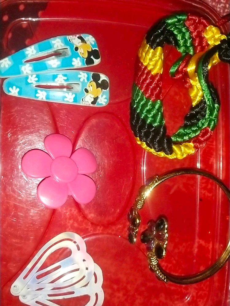 hair clips & hand band