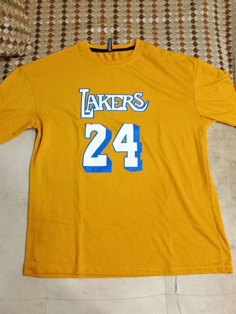 Mustard Yellow Lakers Oversized Tshirt For Women..