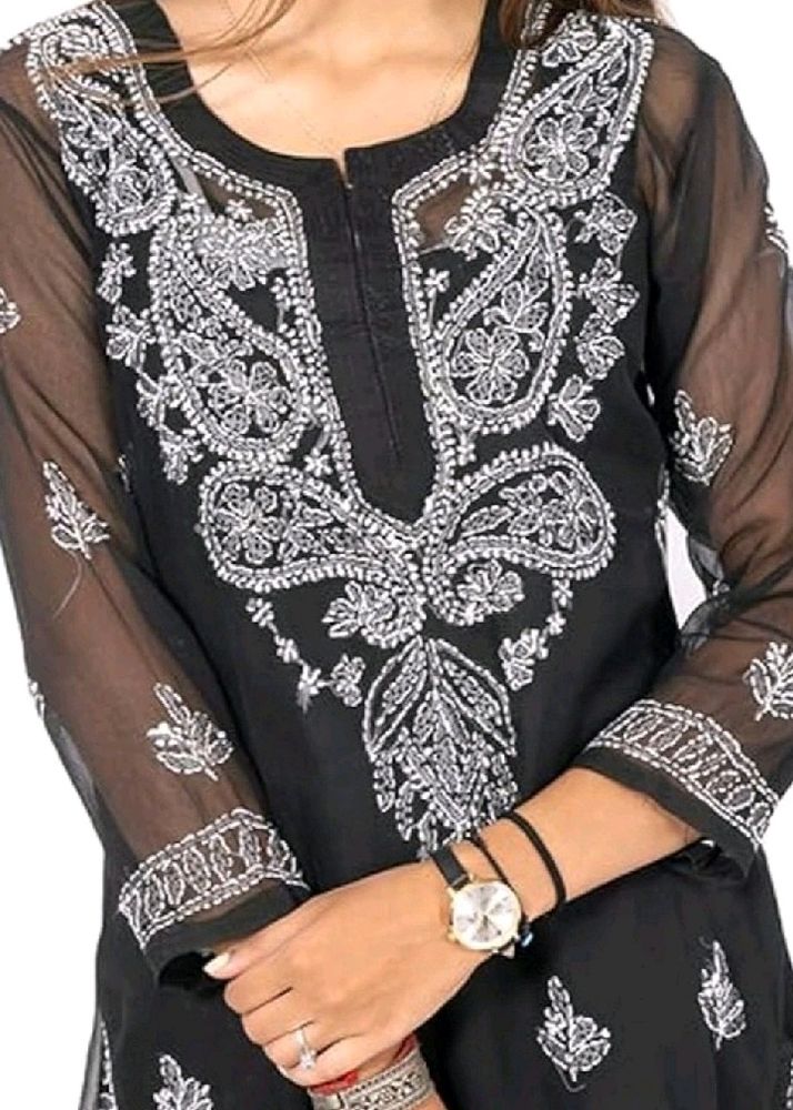 Lucknowi chikankari Kurti With Inner