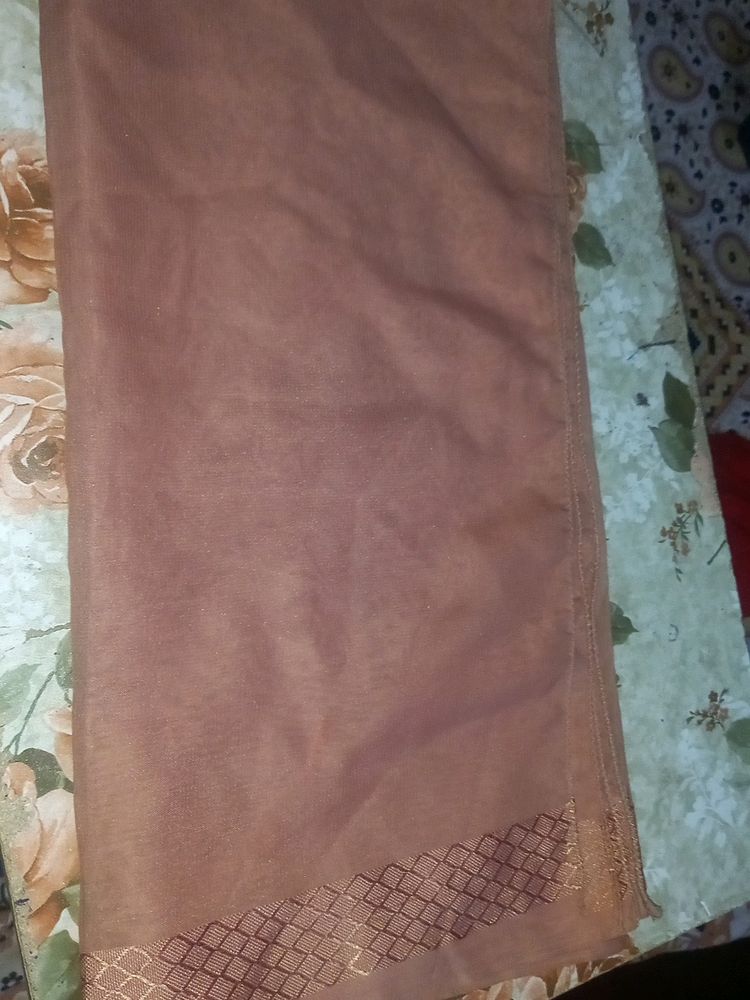 Nude Color Dupatta With Banarsi Border