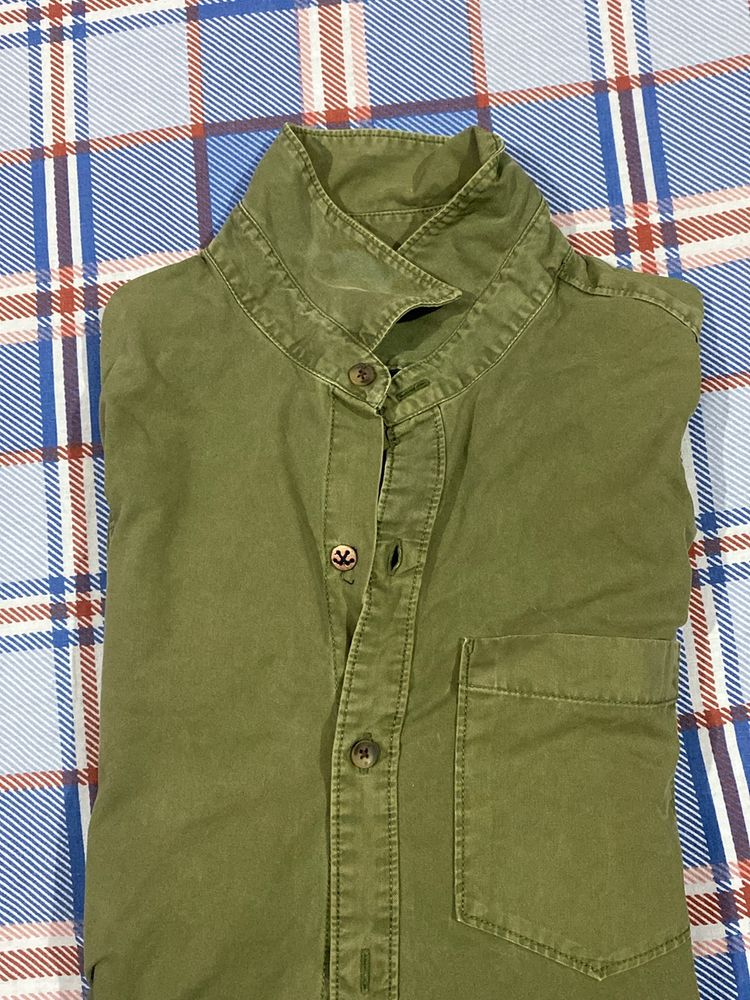 WROGN OLIVE DENIM SHIRT