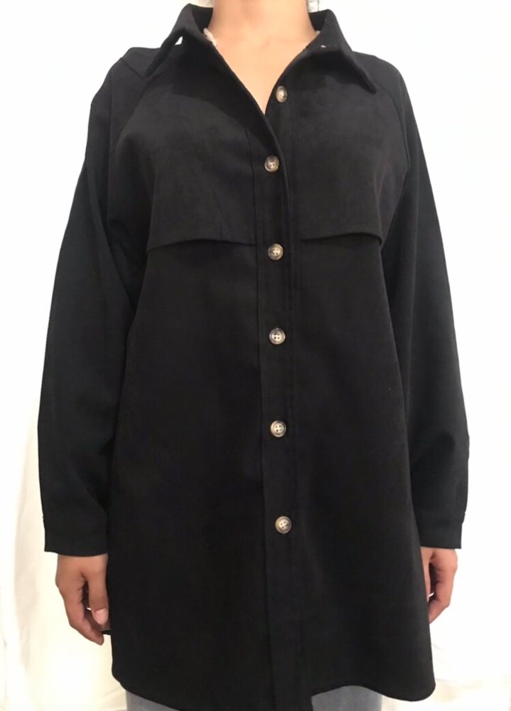 Women’s Black Button Up Corduroy.  Size:M/S