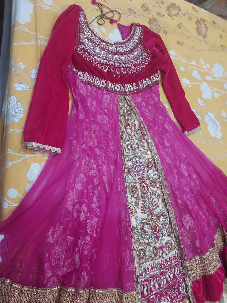 very beautiful elegant look heavy gown party wear