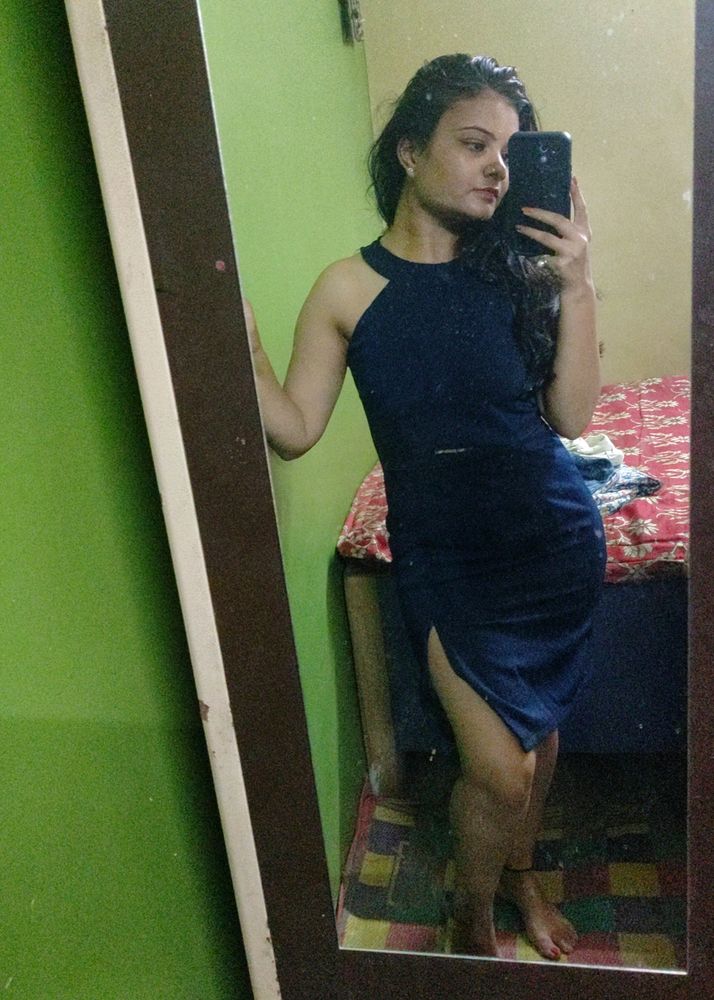 BLUE SLIT CUT DRESS #casual #diwali #partywea