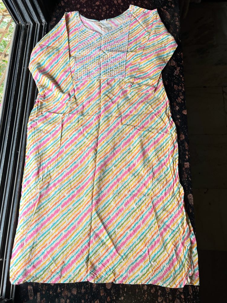 Multicoloured stripped kurta