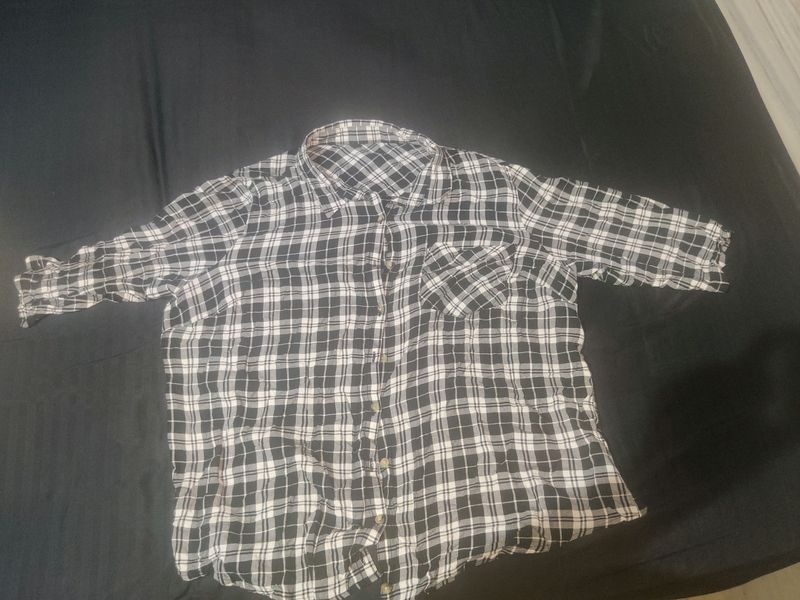 Black White Grey Checks Shirt