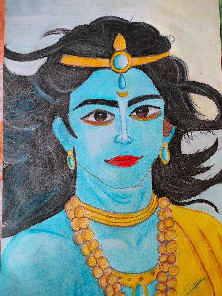 Drawing Of Krishna .