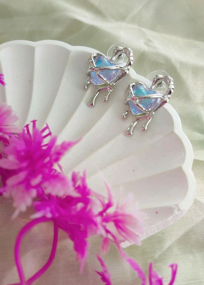 Crystal Melting Heart Earrings