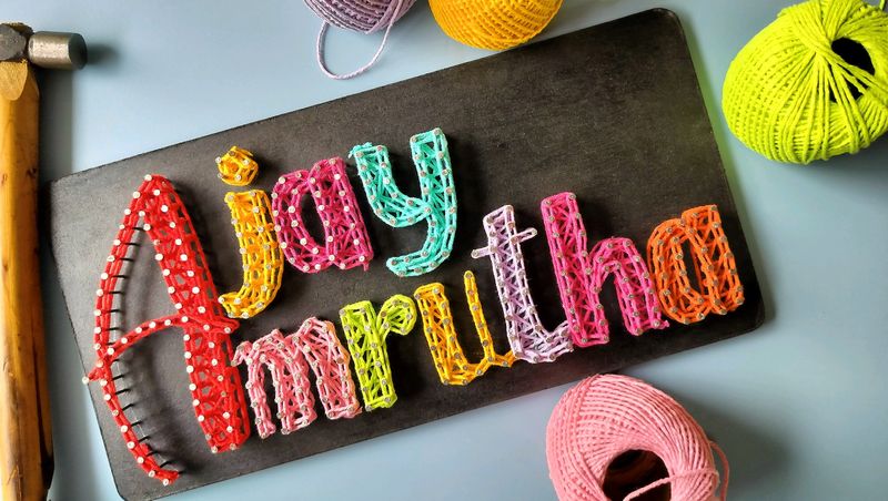 String Art Name Board