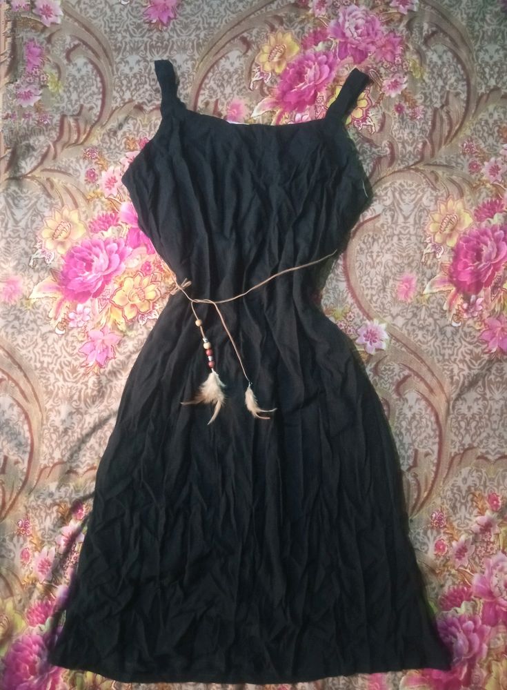 Black Mini Dress With Belt