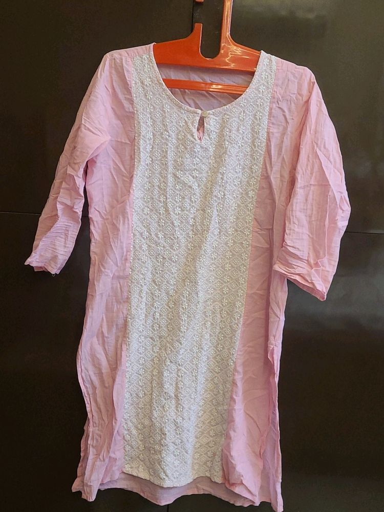 Pink Thread Work Kurti