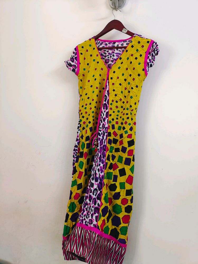 Multicolored Kurta Styled Dress