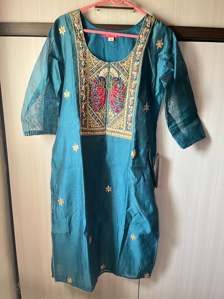 Unused Chanderi Kurtha Set