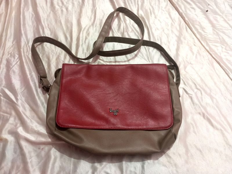 Baggit Maroon Tan Stylish Sling Bag