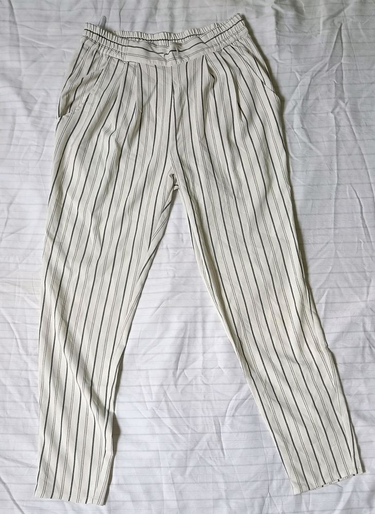 White Strip Pant