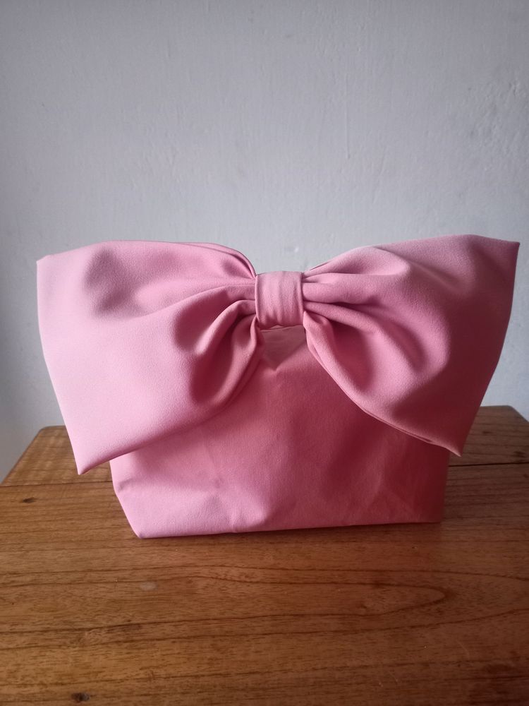 Customised  Fabric Handbag With Bow Design Handle