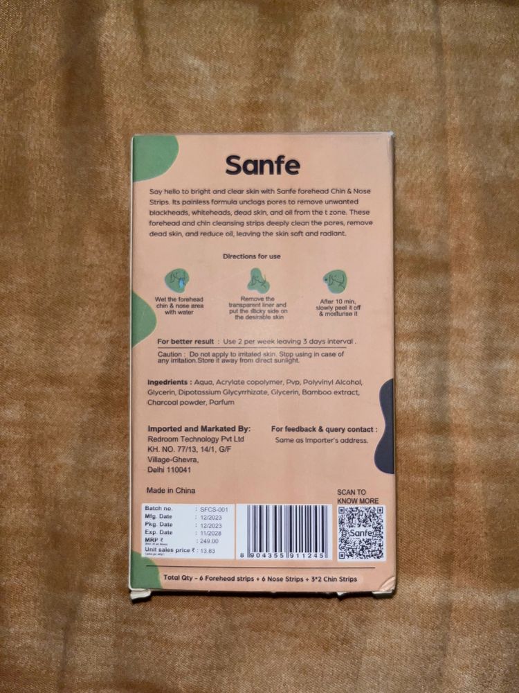 Sanfe Deep Cleansing Forehead, Chin & Nose Strips