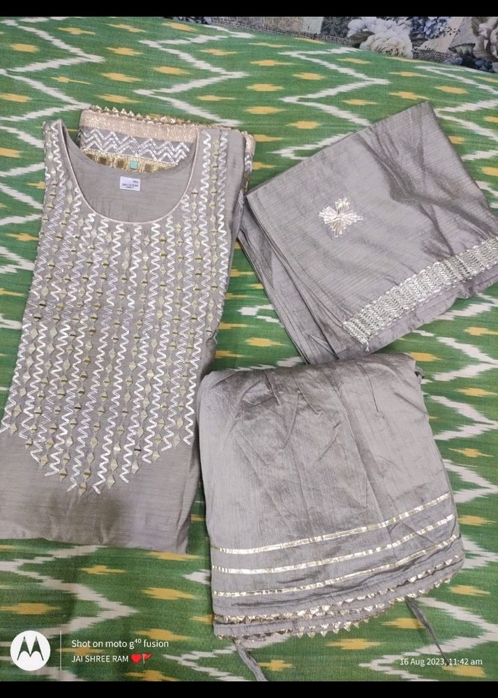 Readymade Mirror Work And Gota Patti Sharara Suit