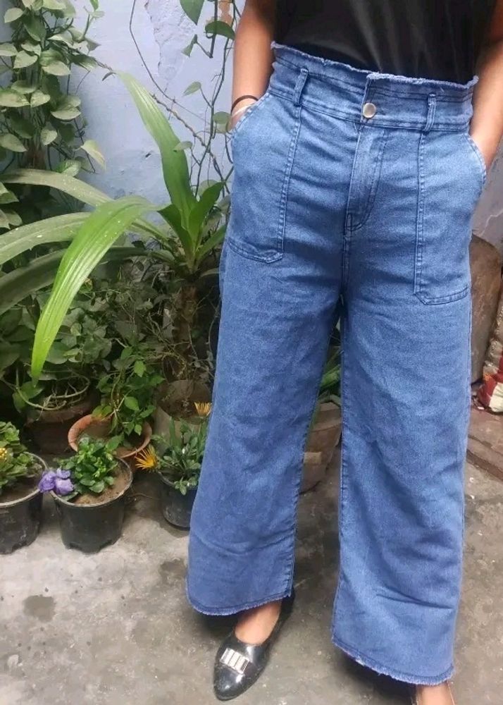 Denim Straight Pant For Women 🚺.