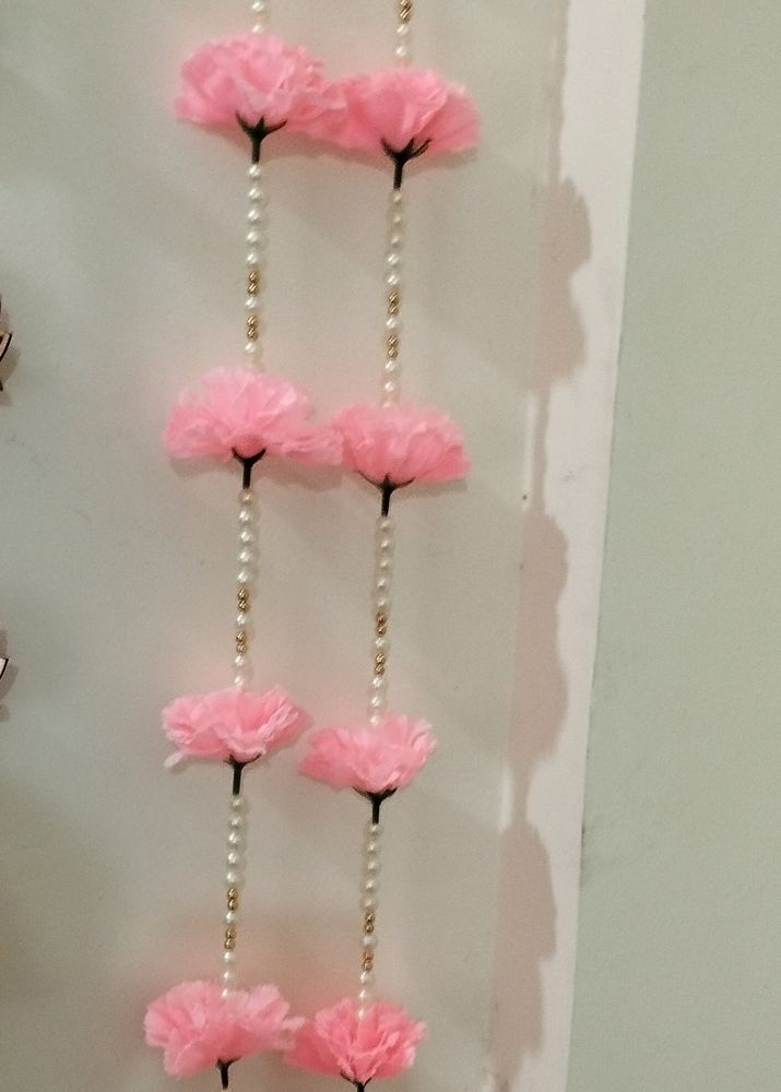 Artificial Peach Colors Flower Wall Hanging