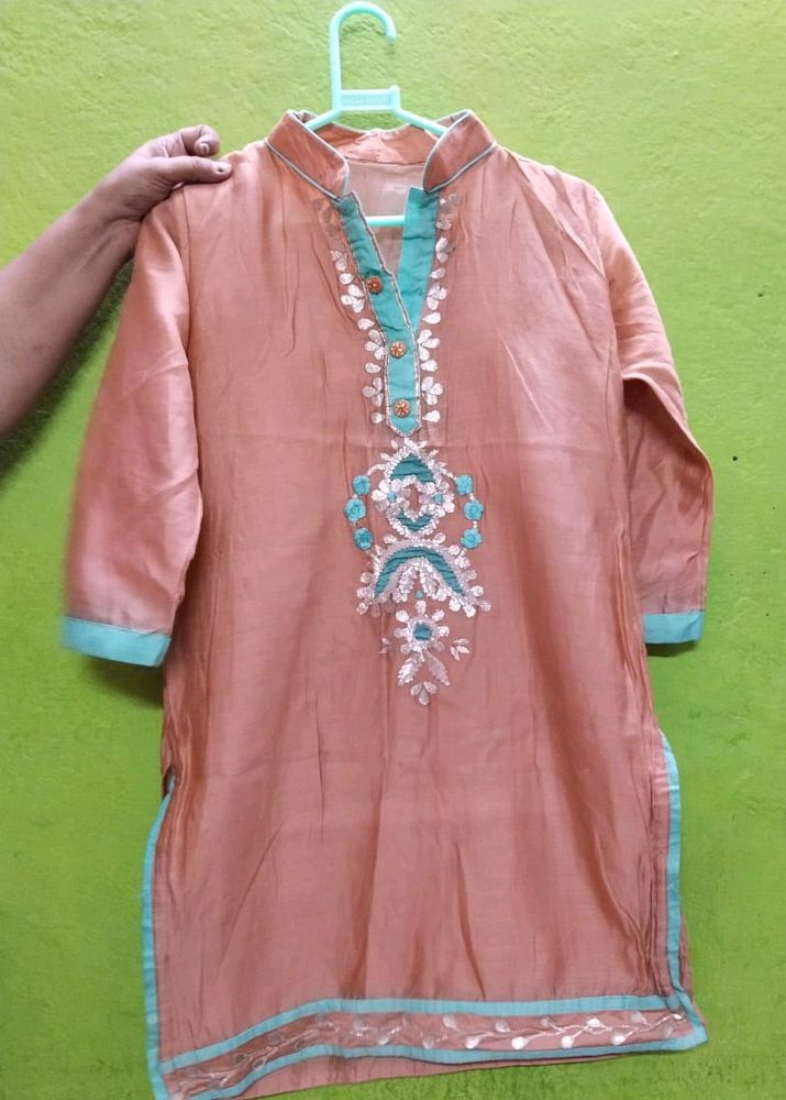 Pure Cotton Kurta With Sharara