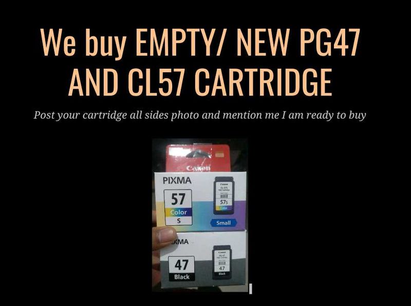 BUY EMPTY/ NEW PG47 AND CL57 CARTRIDGE