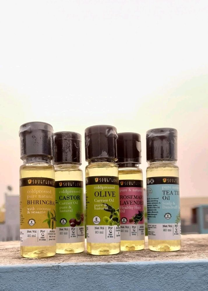 Soulflower Hair & Skin Oil Sampler Pack.