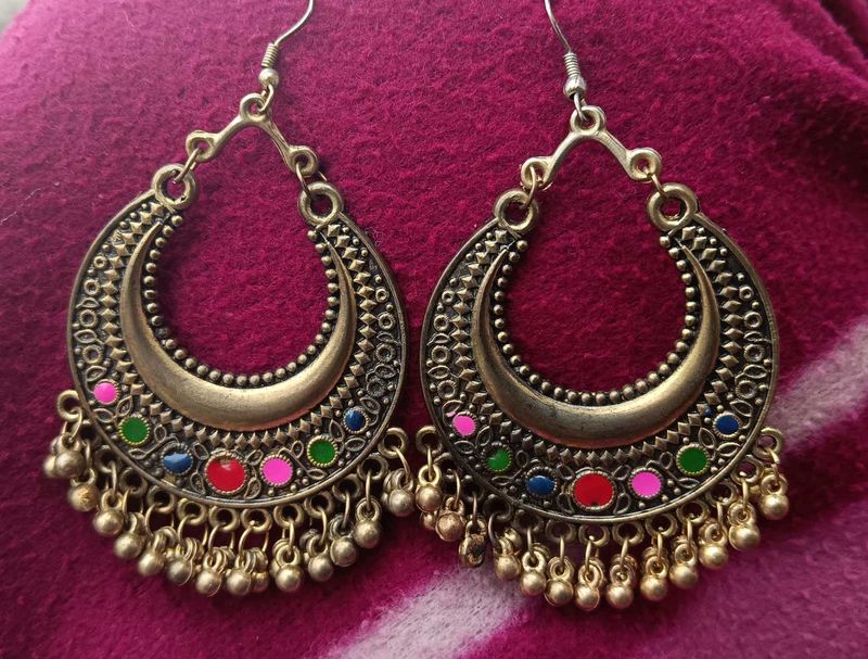 Hanging Chandbali Style Earrings