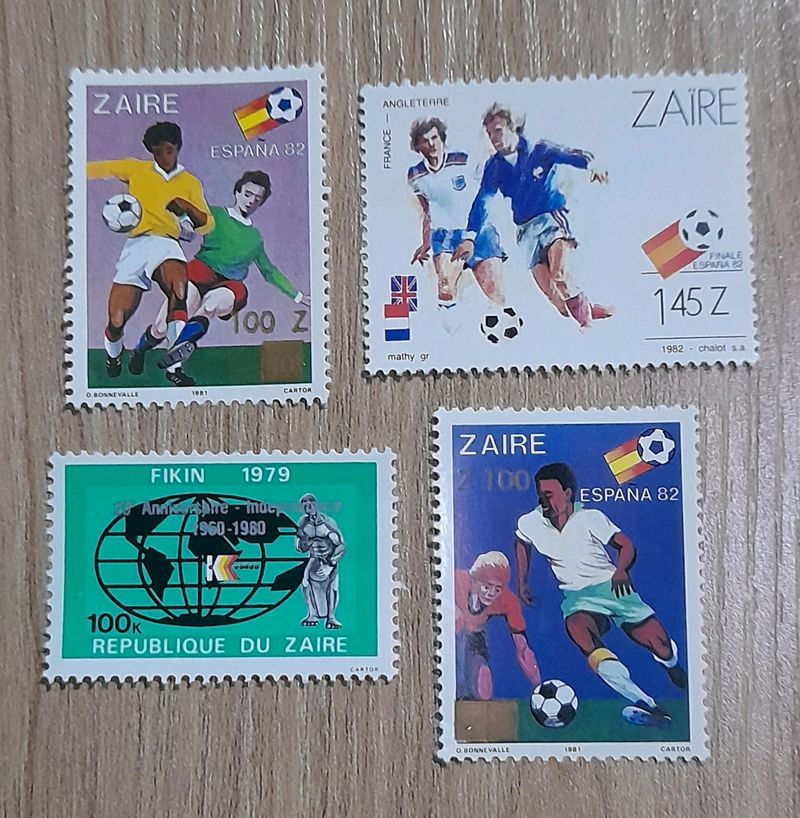 Set Of 4 Zaire Stamps